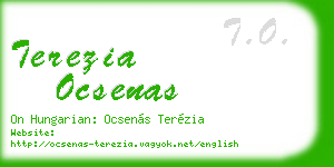 terezia ocsenas business card
