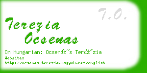 terezia ocsenas business card